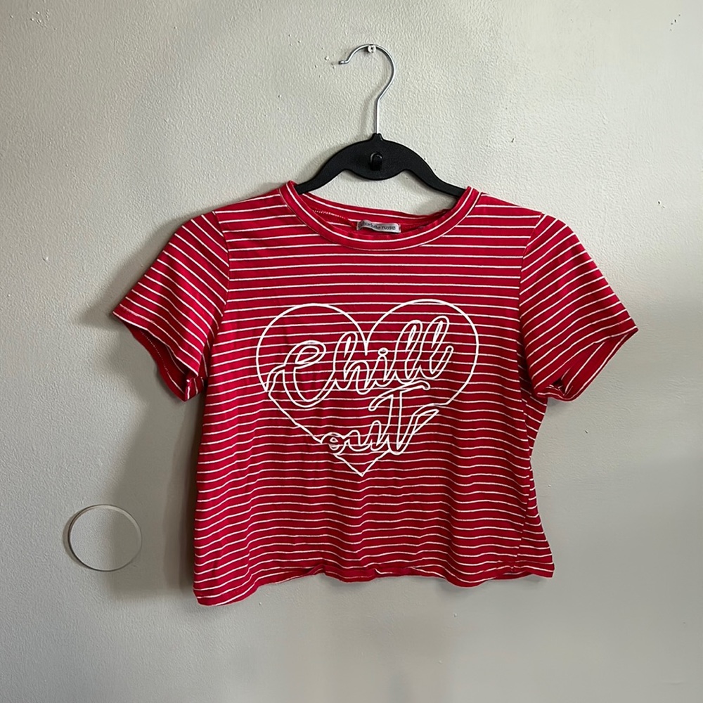 Red Heart Crop Top Size S